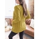 thumbnail image 4 of Jersey tipo cárdigan PRETTYGARDEN para mujer, tejido trenzado, amarillo, 4 of 6