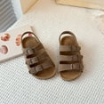thumbnail image 7 of Gubotare Toddler Boy Sandals Baby Girls Floral Closed Toe Sandals Non-Slip Soft Rubber Sole Toddler Summer Walking Shoes Size 6.5 (Khaki,Toddler 6.5), 7 of 7