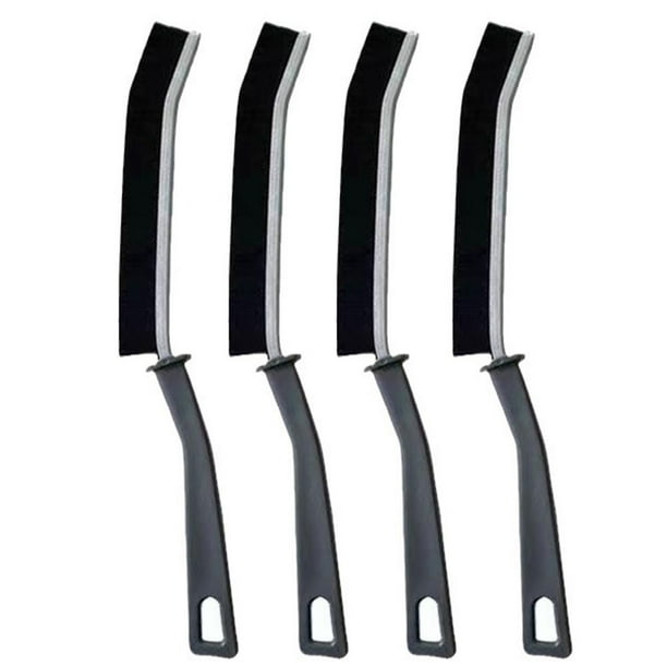Cepillo de limpieza de huecos, ranura para ventana multifuncional, cepillo para polvo, herramientas domésticas (4 piezas negras)