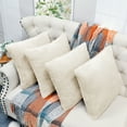 thumbnail image 2 of Home Soft Things Faux Fur Throw Pillow Cover 4 Piece Set-Taupe - 20" x 20", 2 of 9