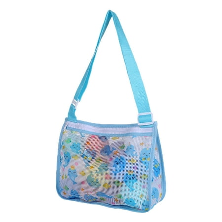 

kiskick Beach Bag Foldable Adjustable Strap Nylon Cartoon Animal Print Sea Shell Bag for Kids