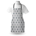 thumbnail image 3 of Airplane Apron Diagonal Stripes with Blue Travel Icons Silhouettes Vacation Aviation, Unisex Kitchen Bib Apron with Adjustable Neck for Cooking Baking Gardening, Petrol Blue Black White, by Ambesonne, 3 of 3