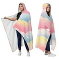 thumbnail image 2 of Wearable Blanket,Colorful Cloud Star Pattern Hooded Wearable Flannel Blanket for Adults & Teens,Winter Poncho Shawl Wrap Cape Cozy Anti-Pill,60"x80", 2 of 5