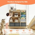 thumbnail image 5 of NACHES Kid Sling Bookshelf with 3 Storage Bin Drawers Nursery Bookshelves Wood Display Shelf Toddler Toy Organizer Child Bookcase Montessori Book Rack Cabinet Boy Girl Play Room Playroom Bedroom, 5 of 16