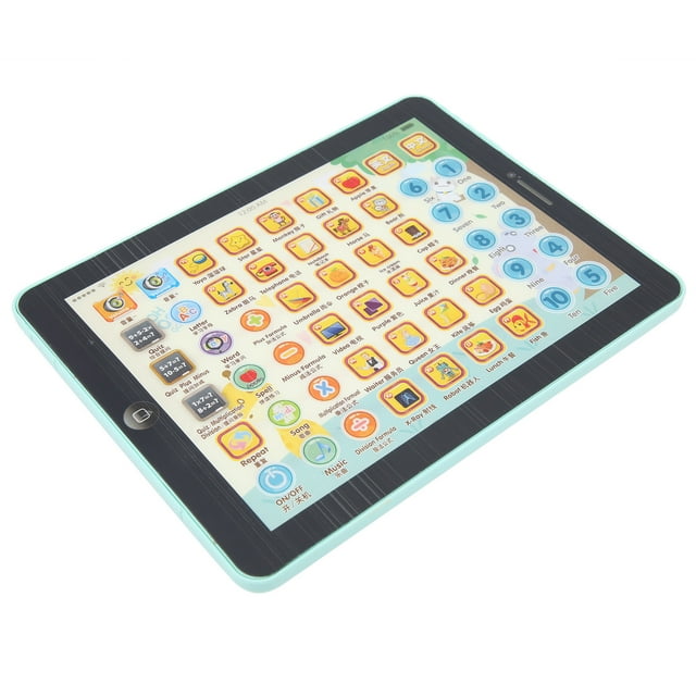 Educational Toy, ABS Material Children Tablet Portable For Learning Skills Including Letters, Words And Numbers Green