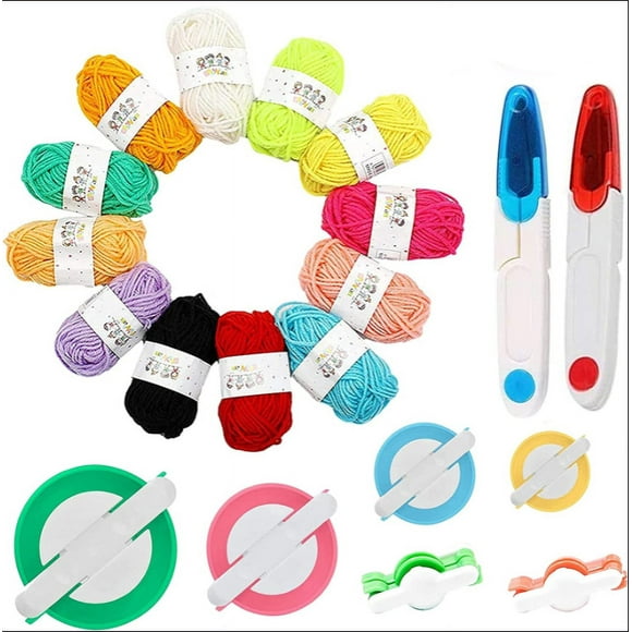 VONKY Kit de Boules en Peluche DIY Outil DIY Compact et Léger Kit de Fabrication d'Artisanat Tricoté