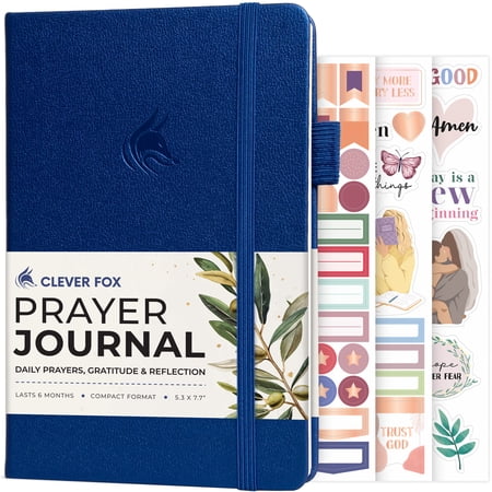 Clever Fox Prayer Journal – Daily Devotional & Gratitude Notebook – Religious Planner & Gods Book – Faith Based Gifts & Accessories (Mystic Blue)