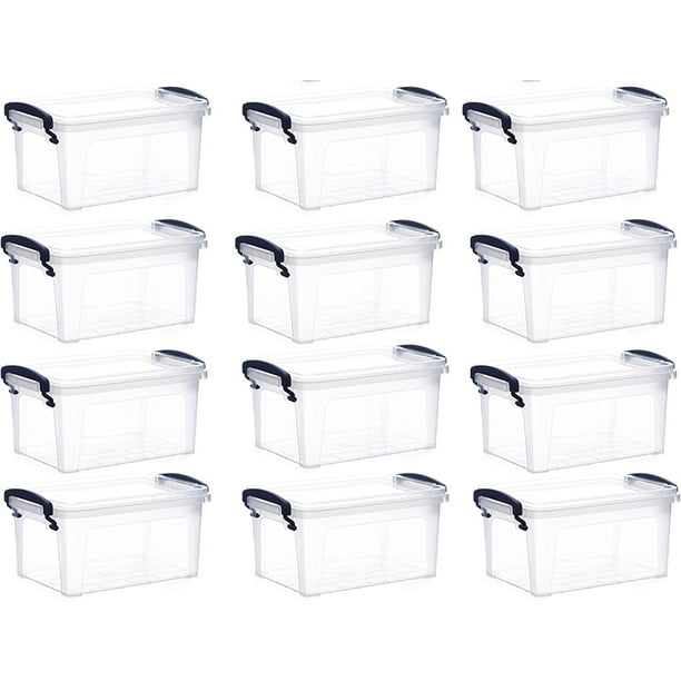 Superio Clear Storage Bins with Lids, Stackable Storage Box with