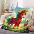 thumbnail image 3 of Cozy Strawberry Unicorn Flannel Throw Blanket Soft Warm & Versatile For Couch Bed Office And Travel, 3 of 6