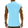 thumbnail image 3 of Tank Tops Men Fashion Sleeveless Slim Fit Henley Shirt Lightweight Workout Gym Men's Tank Tops Casual Basic Summer Beach Tops with Button Light Blue 2XL, 3 of 3