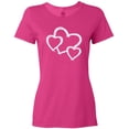 thumbnail image 3 of Inktastic Three White Hearts Women's T-Shirt, 3 of 5