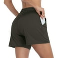 thumbnail image 5 of Women's Lounge Running Shorts Elastic Waist Gym Athletic Shorts with Pockets, 5 of 6