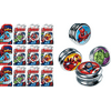JA-RU Marvel Toys YoYo Toy Plus Sticker (12 Units Assorted Style) Superheroes Spiderman, Hulk, Captain America & Ironman, Toys for Boys | W-6806-12
