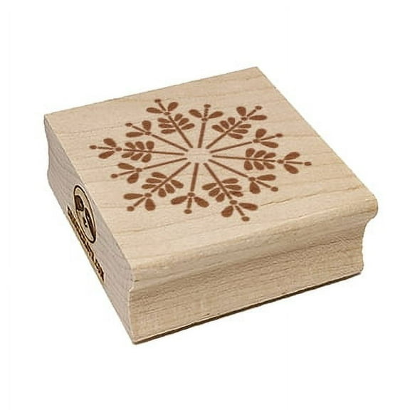 Elegant Sweet Snowflake Winter Christmas Holiday Square Rubber Stamp Stamping Scrapbooking Crafting - Small 1.25in