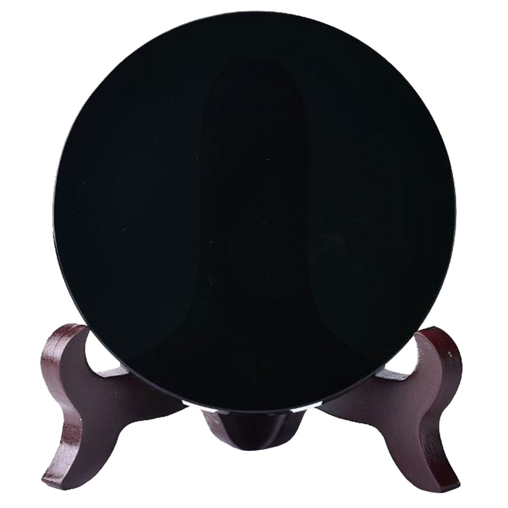 1 Set Obsidian Scrying Mirror Obsidian Mirror with Stand Meditation