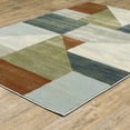thumbnail image 5 of 10' X 13' Grey Teal Blue Rust Green And Ivory Geometric Power Loom Stain Resistant Area Rug, 5 of 5