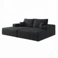 thumbnail image 7 of Black 74.8" Sofa bed featuring Dual Sleeper & Lounger - No Assembly, Plush Corduroy Fabric for Comfort, 7 of 7