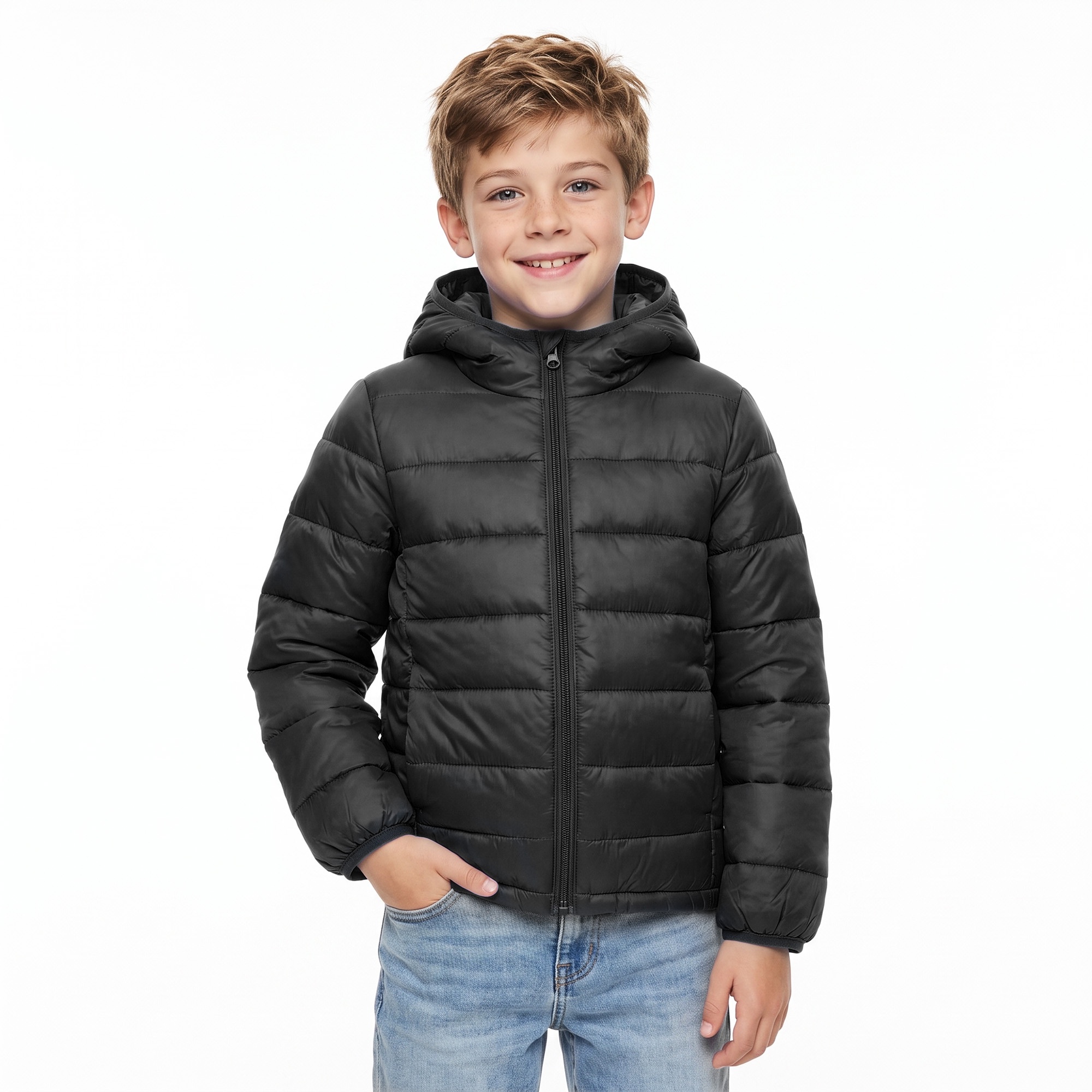 PatPat Kids Lightweight Puffer Jacket with Zipper Hood photo 2