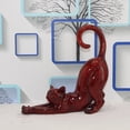 thumbnail image 2 of Figuras de gato estiradas, estatua de gato, adornos decorativos, adorno de arte abstracto rojo, 2 of 7