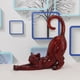 thumbnail image 2 of Figura de gato de resina, figura estirable, accesorios de decoración para el hogar, manualidades para fiestas. rojo, 2 of 9