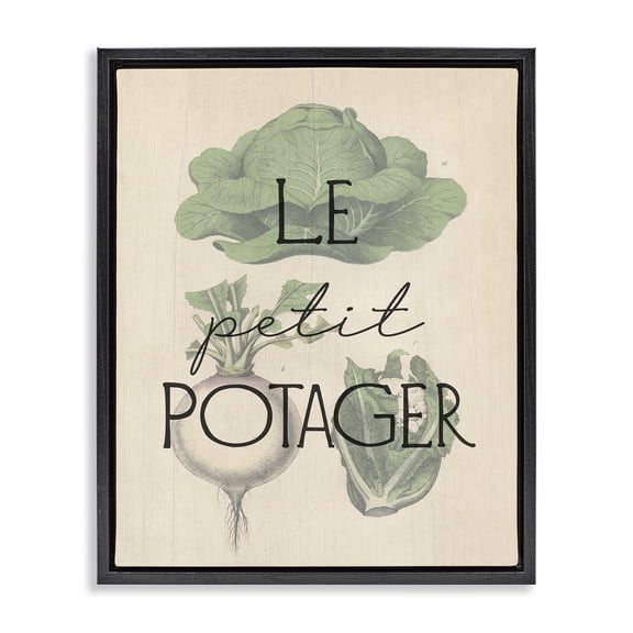 Stupell Industries French Vegetable Garden Food & Beverage Painting Black Floater Framed Canvas Art Print Wall Art, 17 x 21