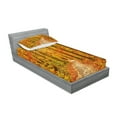 thumbnail image 2 of Ambesonne Fall Fitted Sheet & Pillow Sham Set, Pathway in the Wilderness, Twinxl, Orange Pale Green Brown, 2 of 2