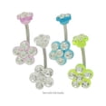 thumbnail image 1 of Acrylic Flower Design With Clear Jewels Navel Ring, 1 of 1