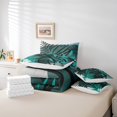 thumbnail image 4 of YST Aesthetic Minimalist Bedding Set, 7-Piece, Abstract Artwork, Queen, Blackish Green, Grey, Geometry, 4 of 4