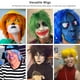 thumbnail image 2 of Peluca Modernfairy Anime Halloween Blue de pelo corto sintético, 2 of 7