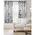 thumbnail image 2 of Grey Eucalyptus Leaves Blackout Curtains, Light Blocking Print Window Curtains, Watercolor Spring Summer Botanical Thermal Insulated Window Drapes for Living Room 2 Panels, 84"W x 63"L, 2 of 9