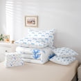 thumbnail image 5 of Feelyou Teens Kawaii Bow-tie Bedding Comforter Set 7 Pieces, Butterfly Knot Princess Full Bedding Set, Love Heart White Blue Reversible Fitted Sheet Flat Sheet, Lightweight Room Decor, 5 of 7