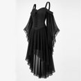 thumbnail image 4 of YuXingFu Gothic Dresses for Women Halloween Mesh Lace Patchwork Suspender Off Shoulder Court Style Dress Black M, 4 of 7