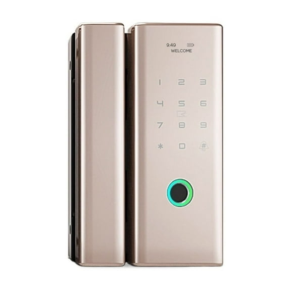 WiFi Smart Life App Remote Control Biometric Fingerprint Digital Smart Glass Door Lock For Office ,Easy to Installation and Use