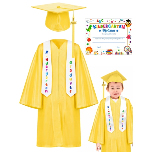 Conjunto de Toga y Birrete de Graduación de Jardín de Infancia, Atuendo de Graduación para Niños 2025 con Borla y Certificado para Jardín de Infancia