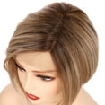 thumbnail image 4 of OneDor 8 Inch Angled Layers Lace Front Wig Relaxed Straight Bob wig (Dark Natural Blonde Blended & Pale Golden Blonde with Dark Roots-OT8/386/624) …, 4 of 7