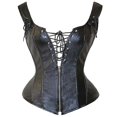 thumbnail image 1 of Corsé gótico Corsés y bustiers de cuero sexy Steampunk Corselet Tallas grandes 6xl Overbust Cremallera Entrenador de cintura Body Shaper Fajas / 6XL / chaleco negro 7258 kaili Sencillez, 1 of 4