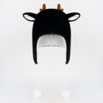 thumbnail image 2 of XIAOCHA Reindeer‑Ear Trapper Hat for Women Plush Hats Party‑Ready Fall‑Winter Bonnet,Black, 2 of 4
