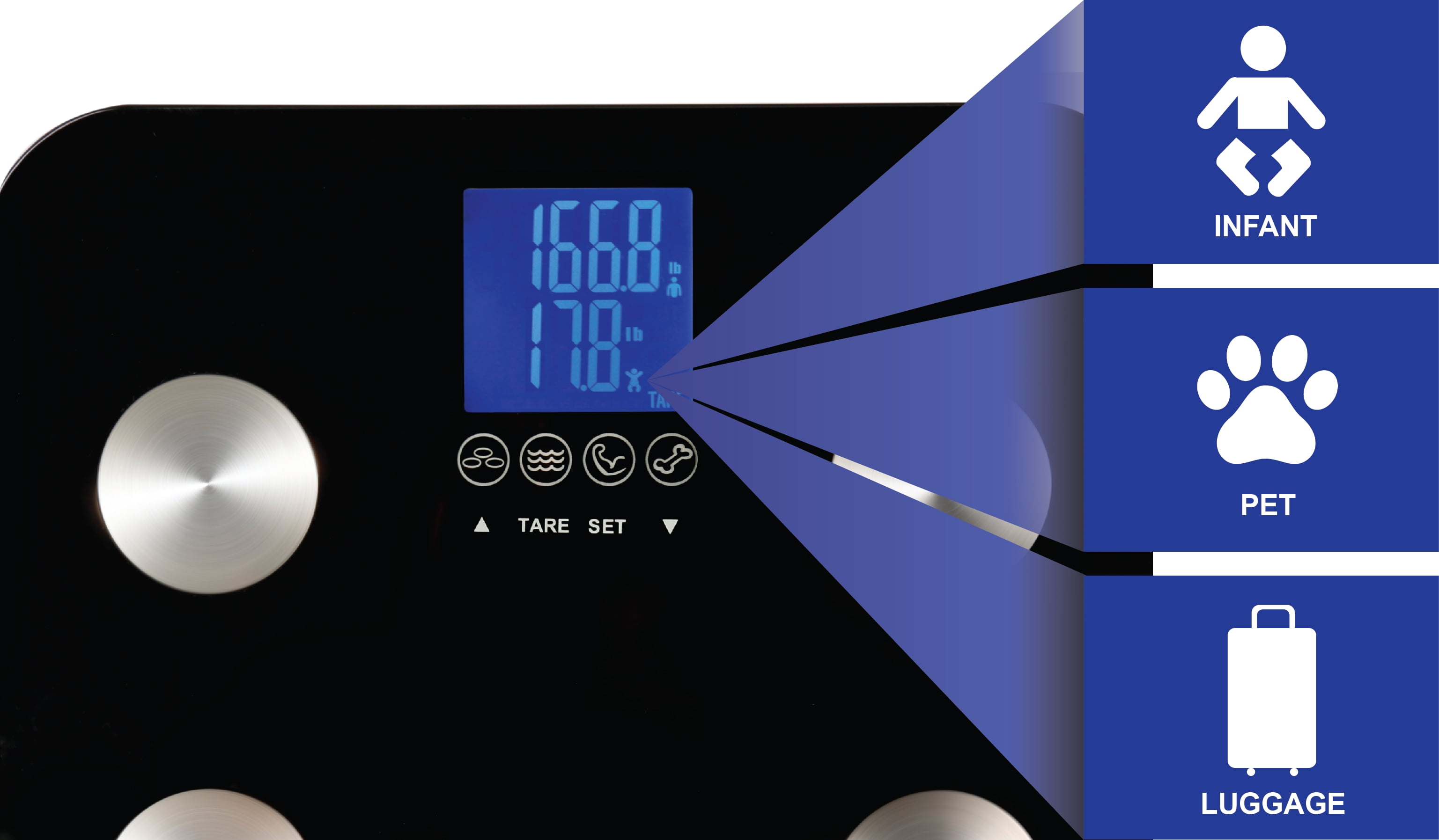 Ozeri ProMax 560 lbs. / 255 kg Bath Scale, with 0.1 lbs. / 0.05 kg