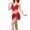 Red, variant on Wancir Women's Shiny Sequin 2 Piece Short Set Flowy Tassel Crop Top Mini Short Pants Clubwear