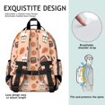 thumbnail image 5 of Football Coffee Cup Orange Pattern Backpack for School, Cute School Bag with Adjustable Shoulder Straps and Padded Back, 15.25"x11.5"x5.25", 5 of 5