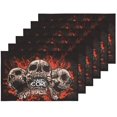 thumbnail image 5 of EREHome Scary Human Skull Placemat Plate Holder Set of 6, Table Mats Protector 12x18 inch, 5 of 5