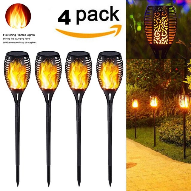 Bewildely 96 Leds impermeable parpadeante llama Solar antorcha luz jardín césped decoración lámpara Led al aire libre Solar lámpara paisaje luz Iluminación navideña 1 Stück Bewildely HA0037-01B