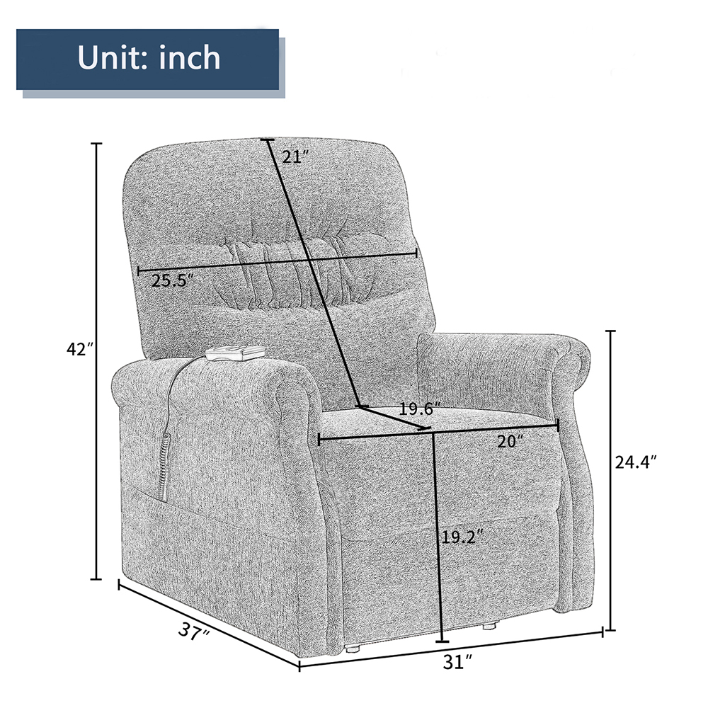 Kepooman Soft Fabric Upholstery Power Lift Recliner Chair with Remote, Brown Kepooman Soft Fabric Upholstery Power Lift Recliner Chair with Remote, Brown