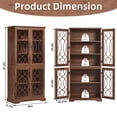 thumbnail image 2 of Joaxswe Farmhouse Sideboard Buffet Accent Cabinet Wooden Console Storage Cabinet with Transparent Glass Doors Brown, 2 of 8