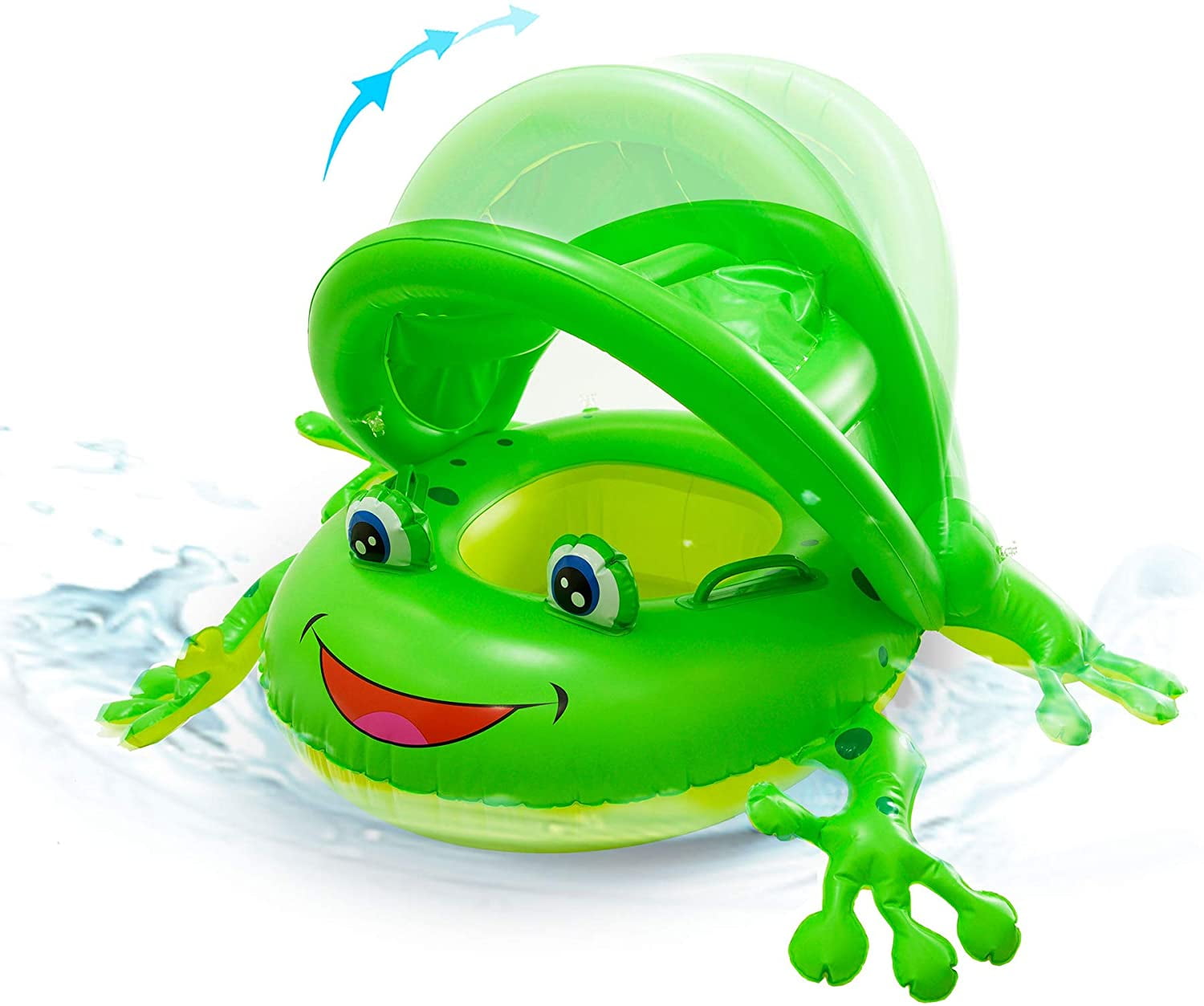 LETOMY Inflatable Splash Swimming Pool 3 in 1 3D Frog 172cm x 104cm Fountain 