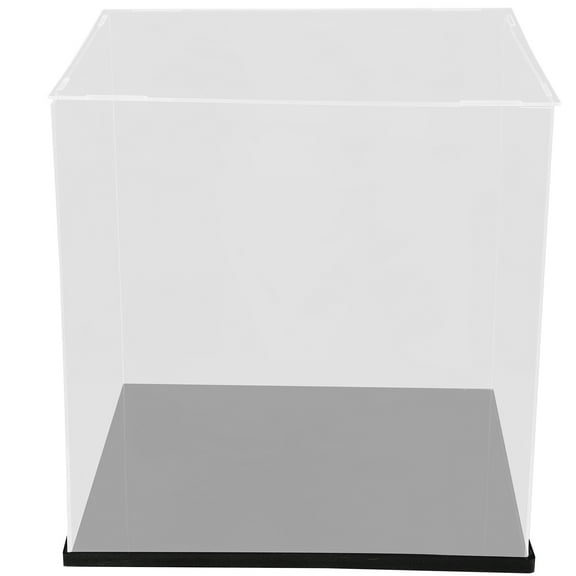 FUTUREORYY 1Pcs Transparent Black Acrylic Cube Basketball Storage Box for Display Case Protective Dustproof Sports Memorabilia Home Decoration
