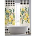 thumbnail image 5 of Summer Yellow Lemons Sheer Curtains 2 Panels Set Pastoral Fruit Leaf Black Plaid Linen Sheer Window Curtains Light Filtering Rod Pocket Voile Drapes for Bedroom Living Room 52"X96", 5 of 8