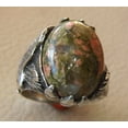 thumbnail image 4 of Unakite Jasper Mens Ring, Natural Unakite Jasper Ring, Eagle Ring Oxidized, 925 Silver Ring, Birthday Gift, Heavy Mens Ring, Arabic Design, Ottoman Style Ring, Christmas, Turkey Mens Signet Ring, 4 of 5