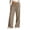 26-Khaki, variant on Linen Pants Women Summer High-waisted Wide Leg Beach Pants Trendy Casual Baggy Drawstring Trousers with Pockets
