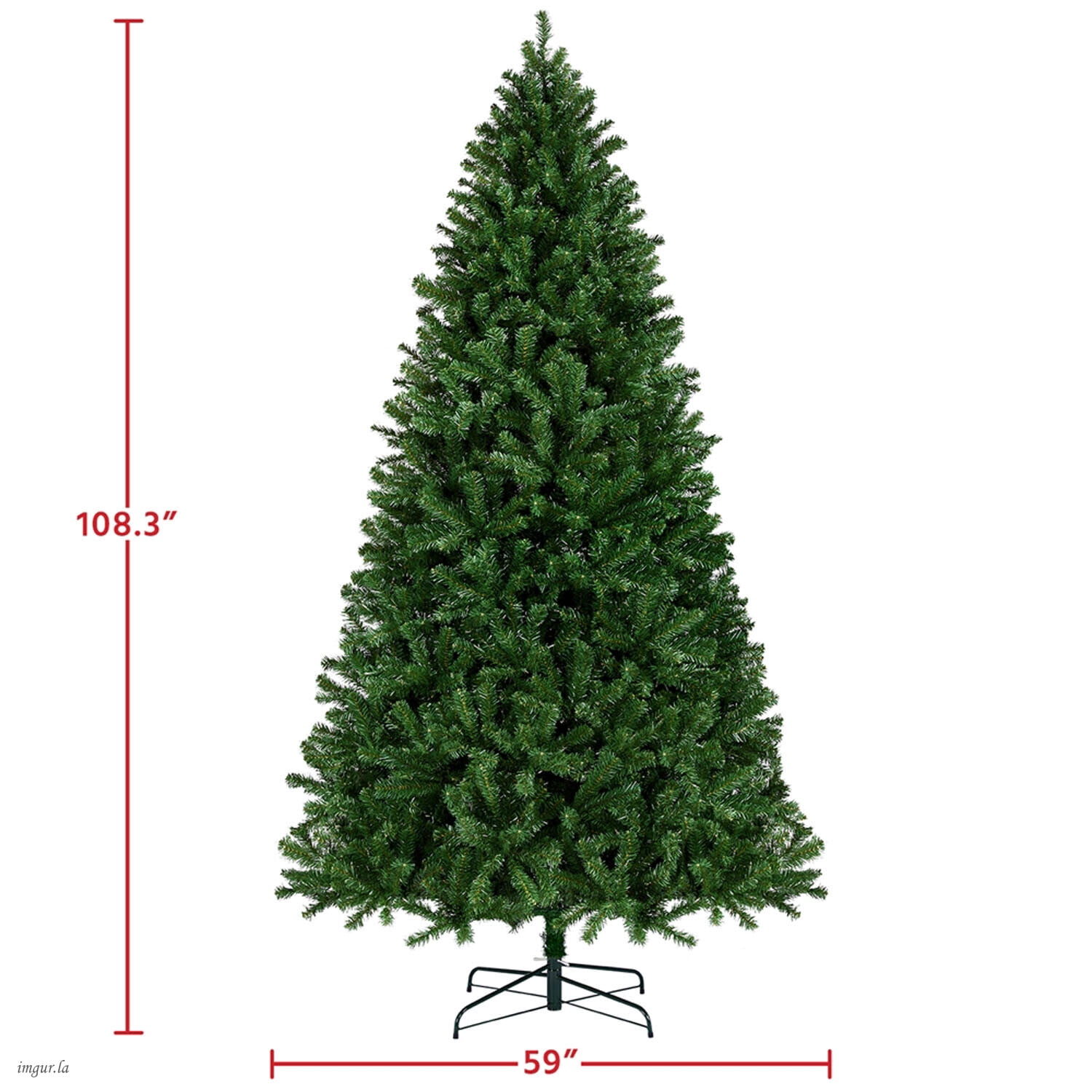 Alden Design 9FT Artificial Pre-lit Christmas Fir Tree with Foldable Stand and 850 LED Warm Lights,Green